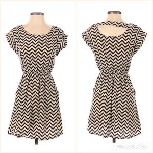 Pink Rose Chevron Cut-Out Dress